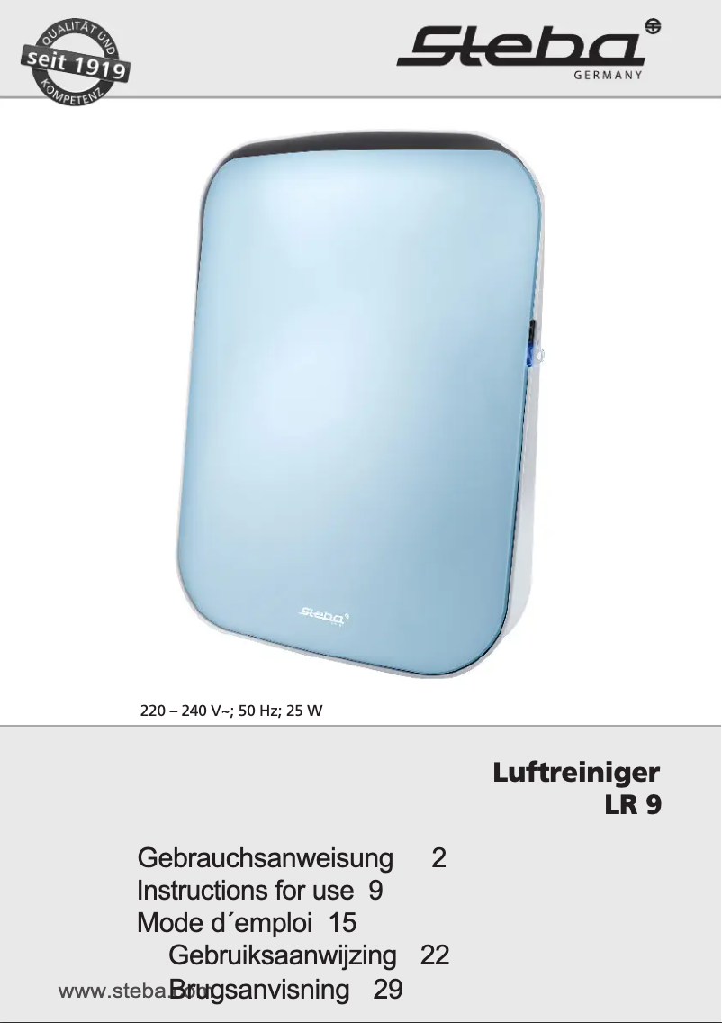 Página 1 del manual Manual de usuario Steba LR 9