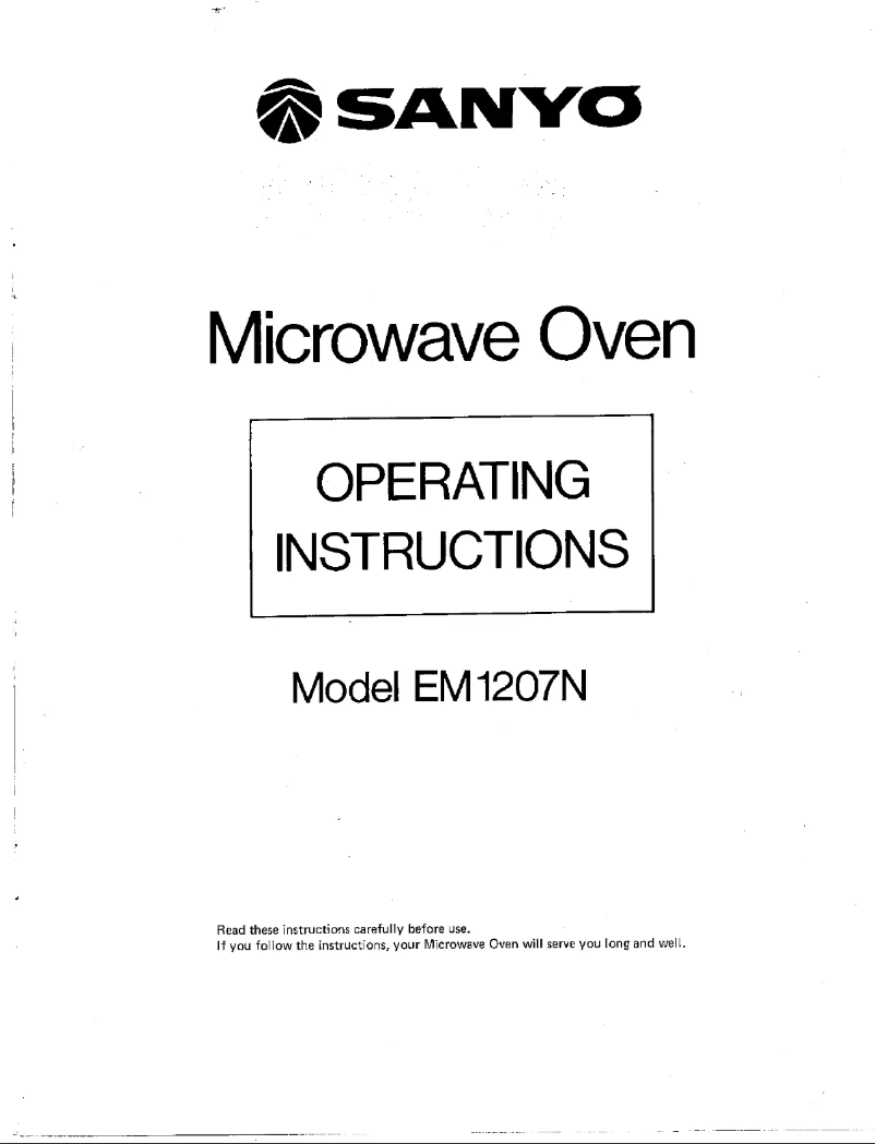Page 1 of the manual User Manual Sanyo EM-1207N