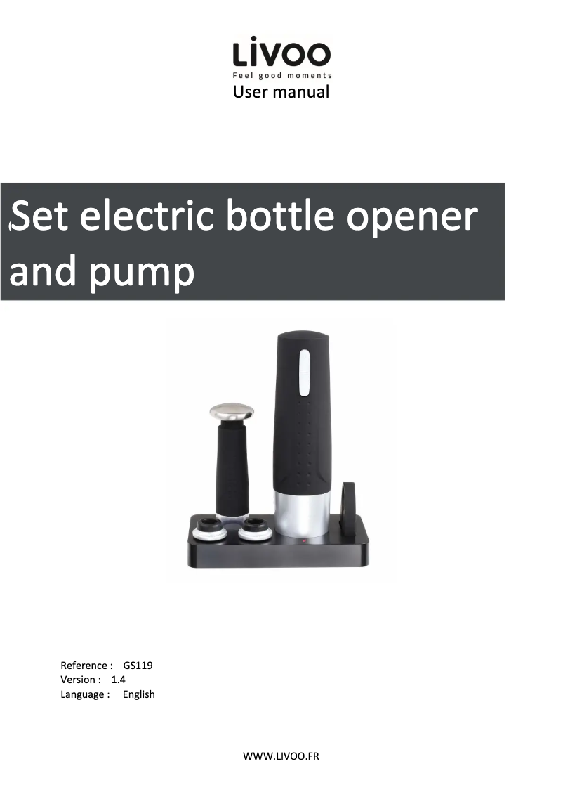 Page 1 de la notice Manuel utilisateur Livoo GS118