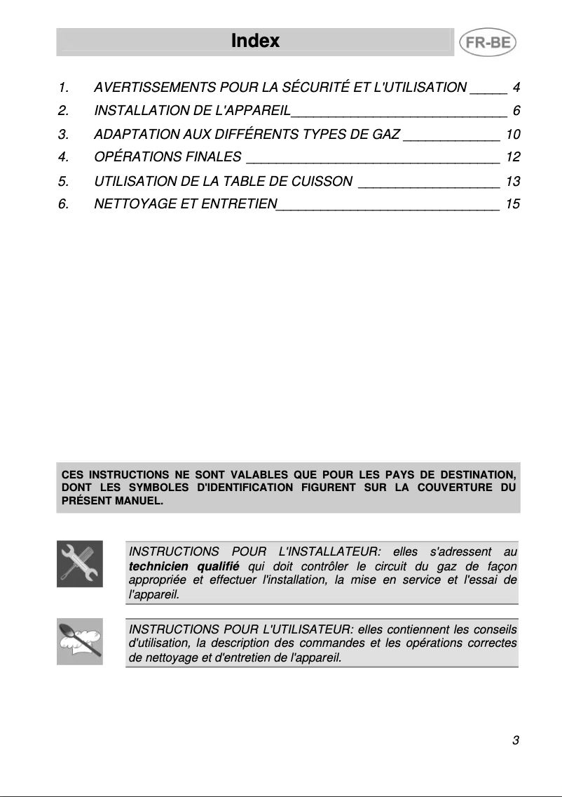 Page 1 de la notice Manuel utilisateur Smeg PLD18-1