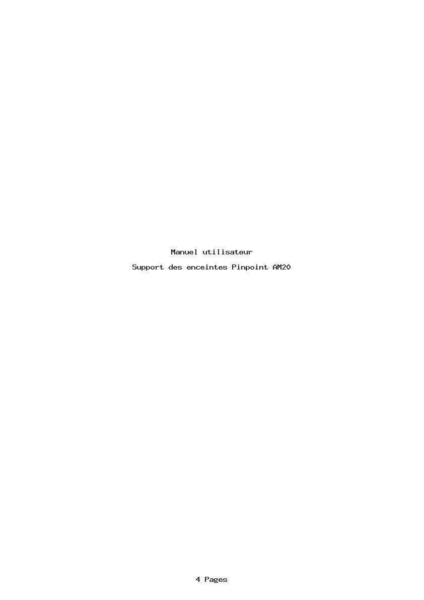 Image de la première page du manuel de l'appareil AM20