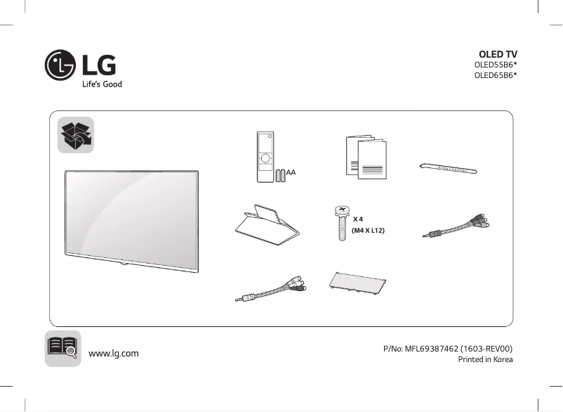 Page 1 de la notice Manuel utilisateur LG OLED 55B6V
