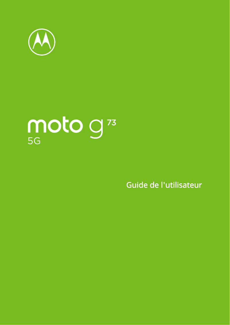 Imagen de la primera página del manual del dispositivo Moto G73 5G