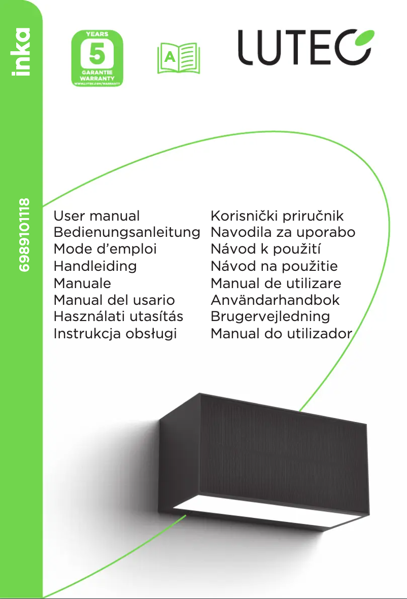 Page 1 of the manual User Manual Lutec Inka