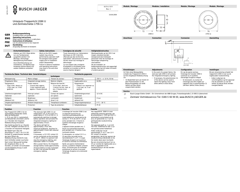Page 1 of the manual User Manual Busch-Jaeger 1753-0-4873