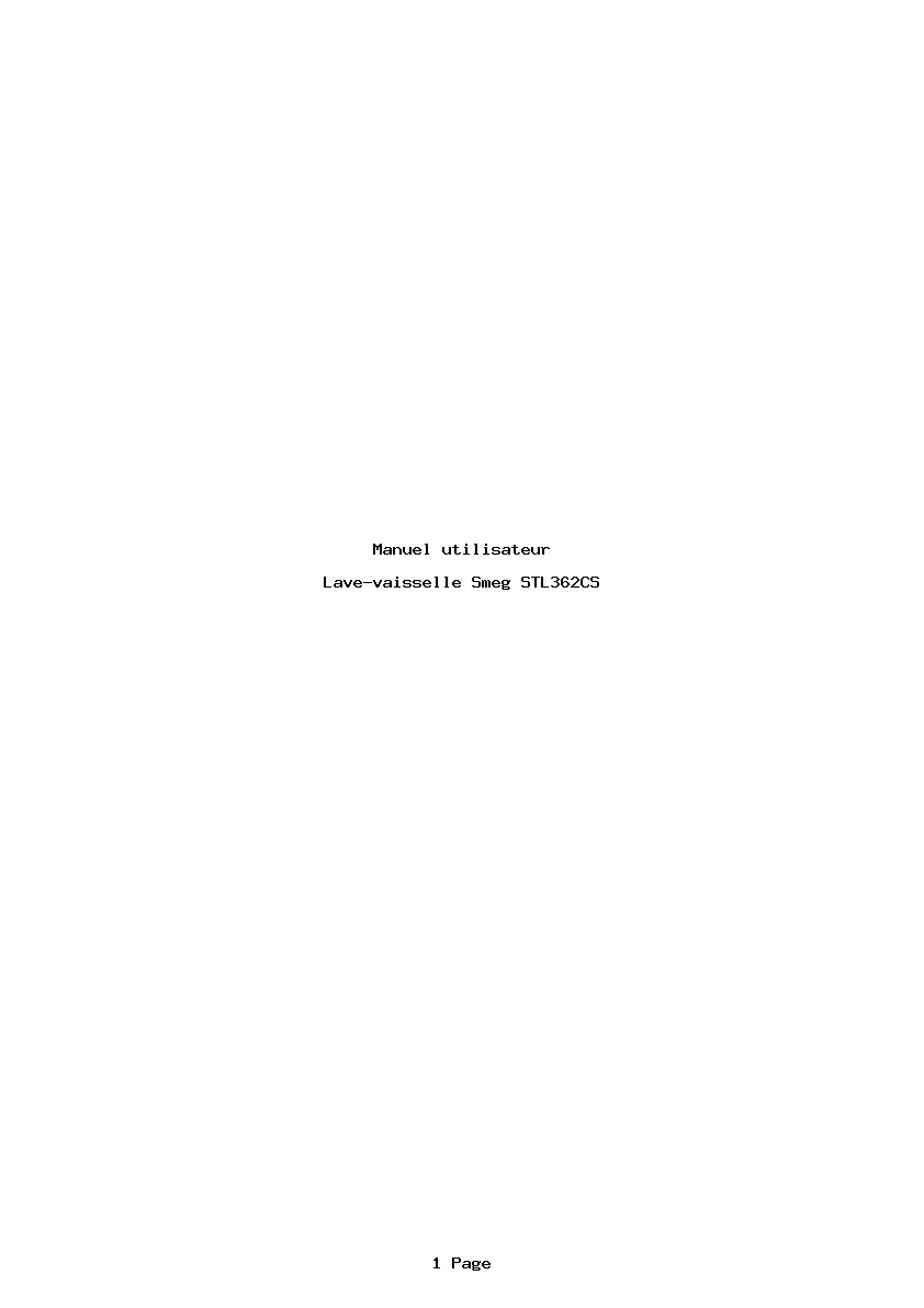Page 1 de la notice Manuel utilisateur Smeg STL362CS