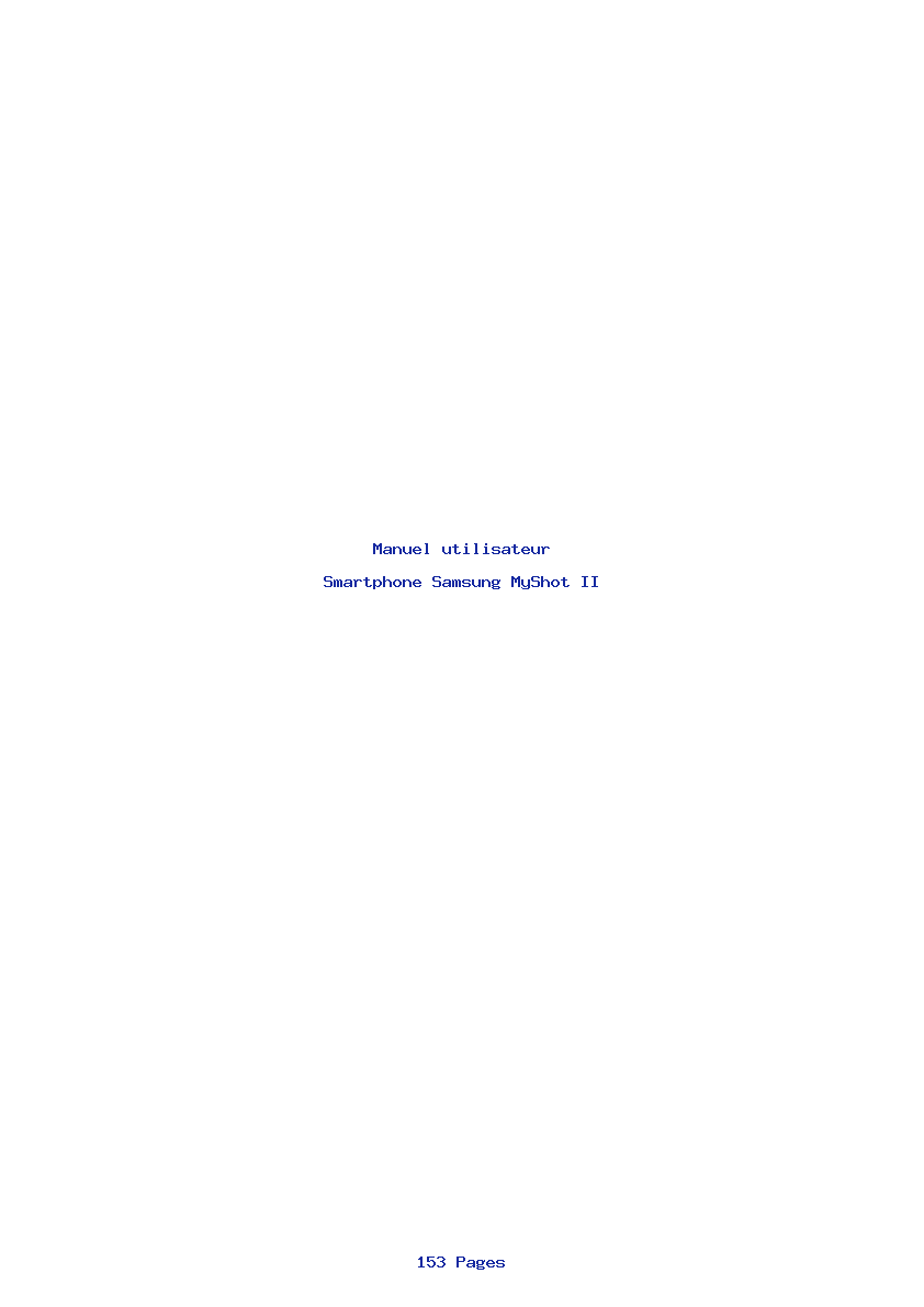Page 1 de la notice Manuel utilisateur Samsung MyShot II