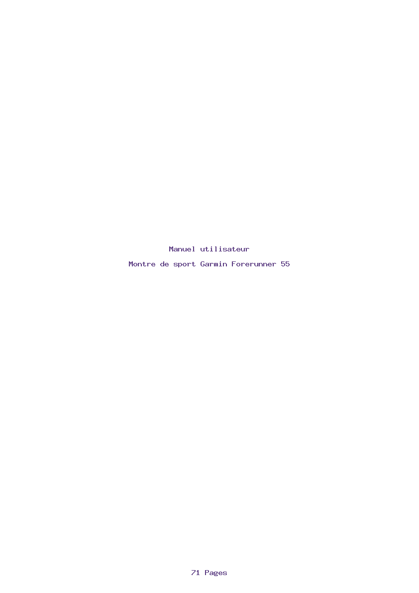 Page 1 de la notice Manuel utilisateur Garmin Forerunner 55