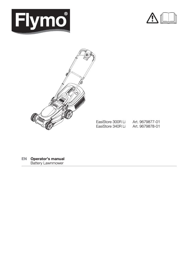 Page 1 of the manual User Manual Flymo SimpliStore 300R Li