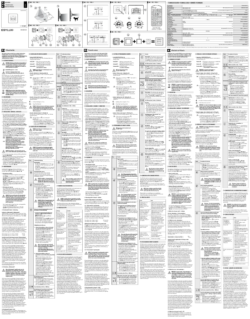 Página 1 del manual Manual de usuario Esylux PD 180I/R