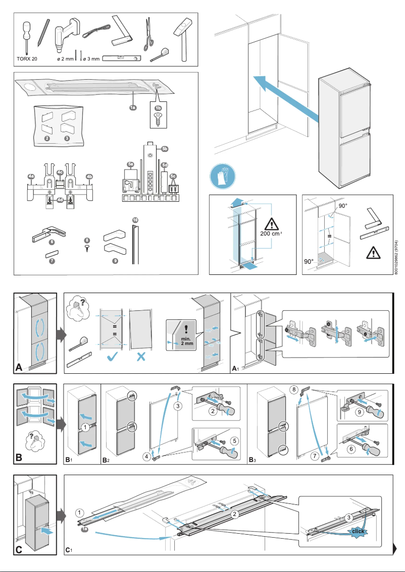 Page 1 de la notice Guide d'installation Bosch KIV87VS30M