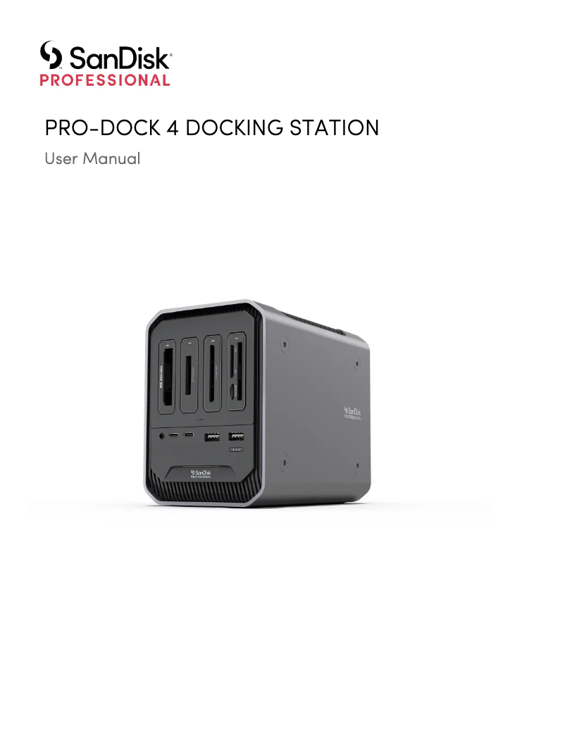 Page 1 de la notice Manuel utilisateur Sandisk PRO-DOCK 4