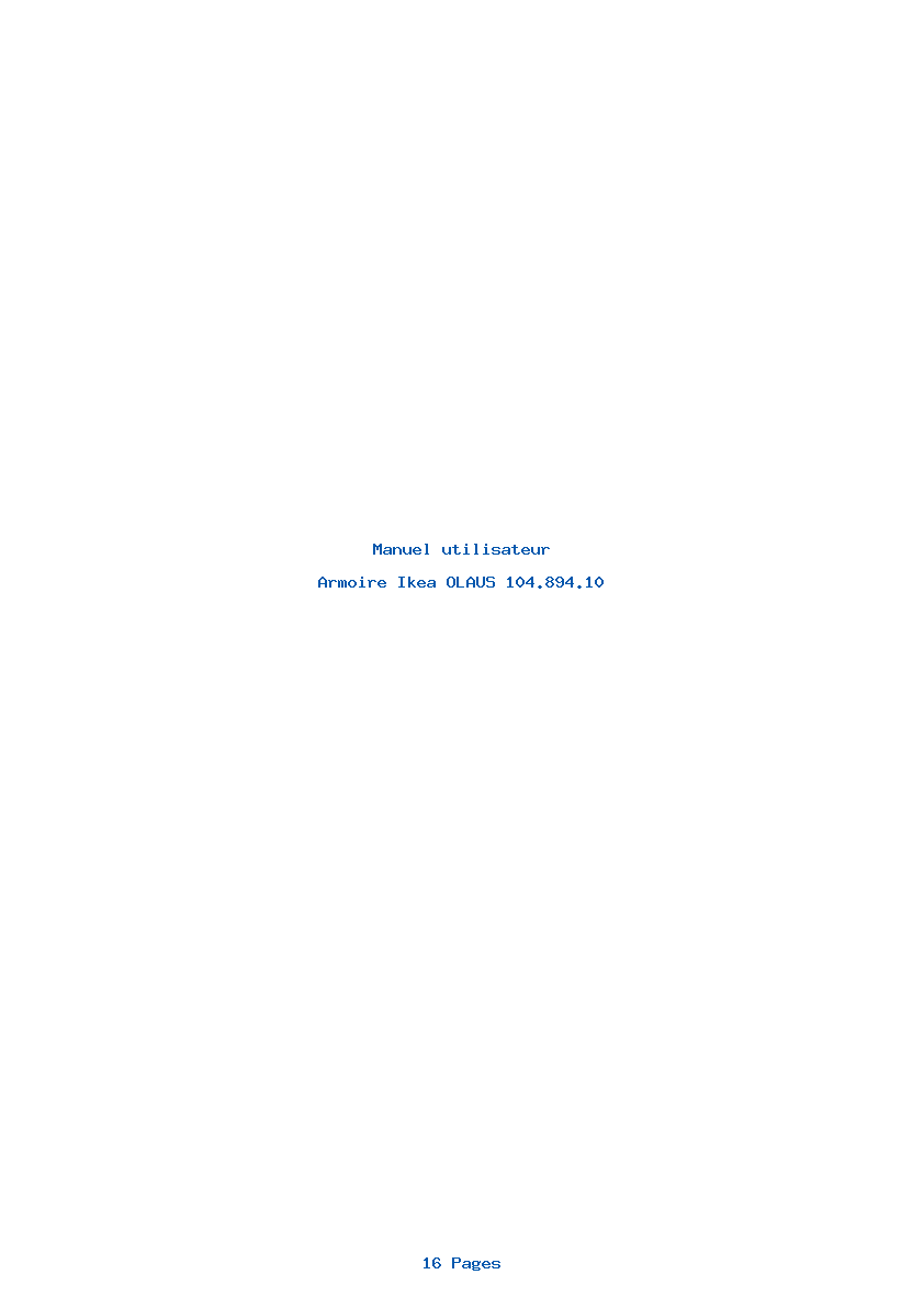 Page 1 de la notice Manuel utilisateur Ikea OLAUS 104.894.10