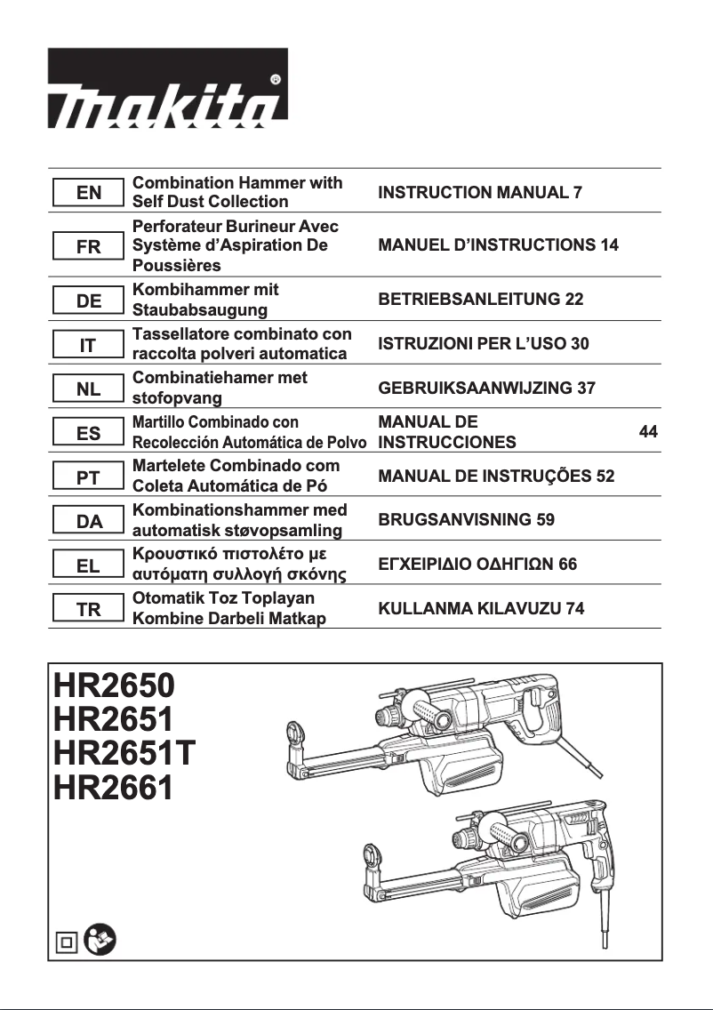 Page 1 de la notice Manuel utilisateur Makita HR2610