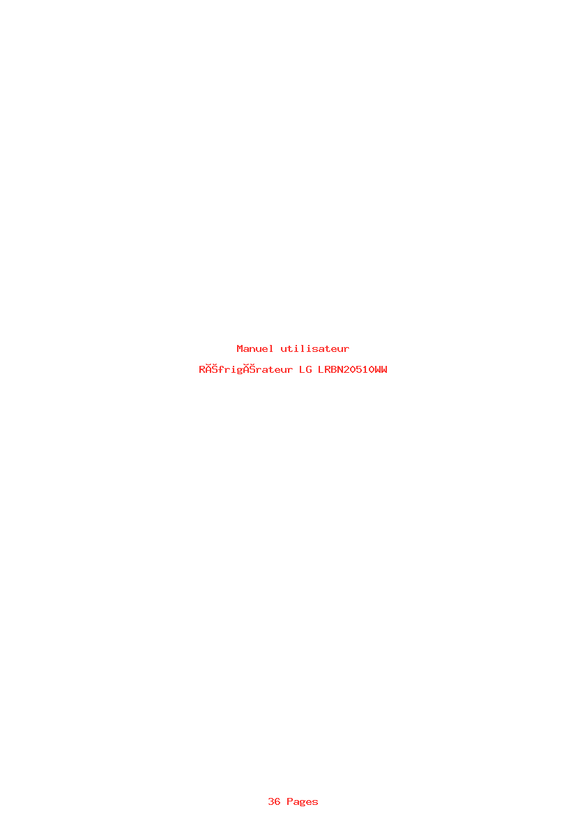 Page 1 de la notice Manuel utilisateur LG LRBN20510WW