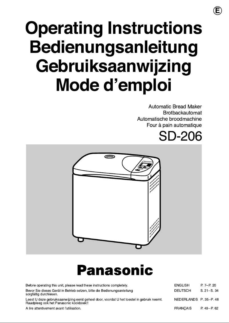 Page 1 of the manual User Manual Panasonic SD-206
