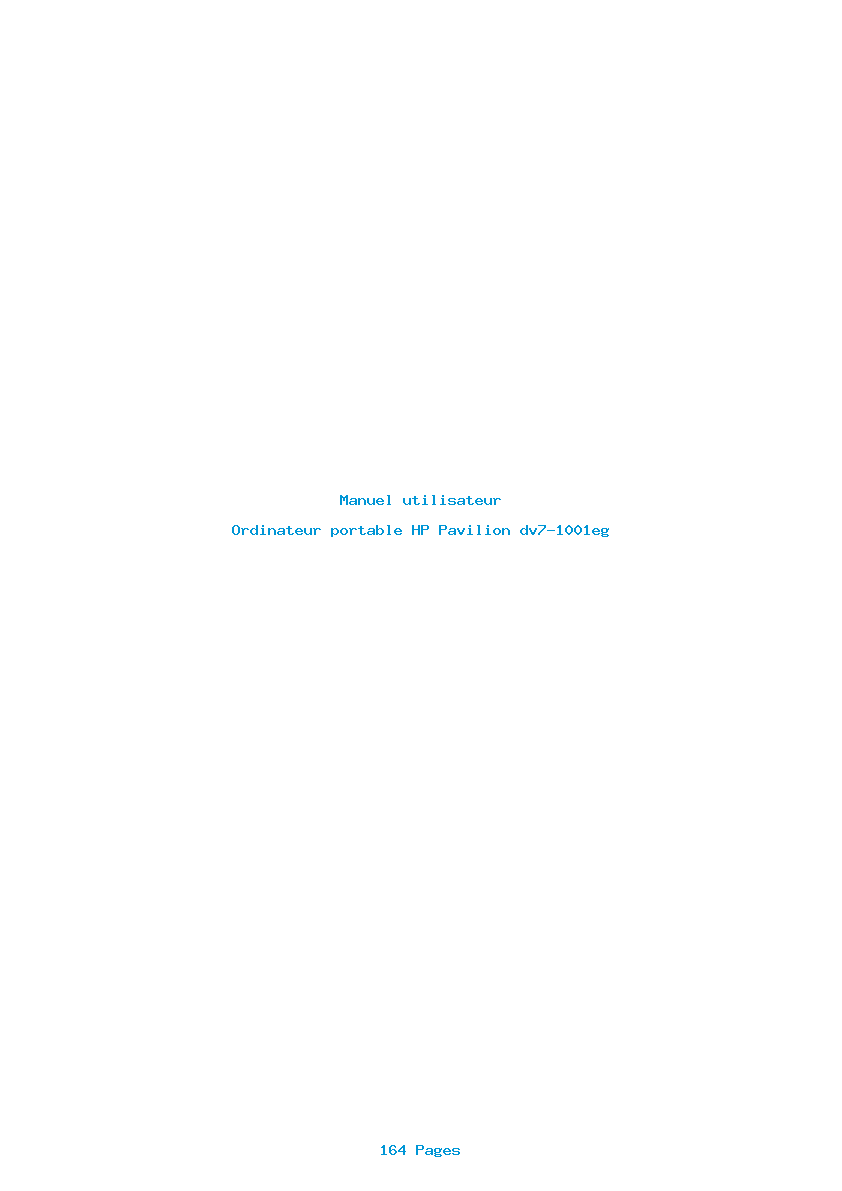 Page 1 de la notice Manuel utilisateur HP Pavilion dv7-1001eg