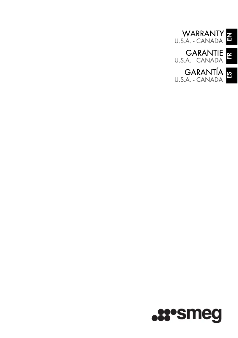 Page 1 de la notice Informations de garantie Smeg FAB5URCR3