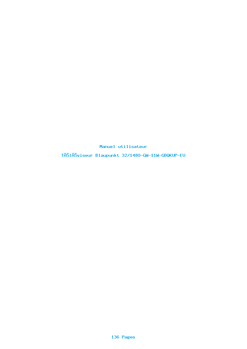 Page 1 de la notice Manuel utilisateur Blaupunkt 32/148O-GW-11W-GBQKUP-EU
