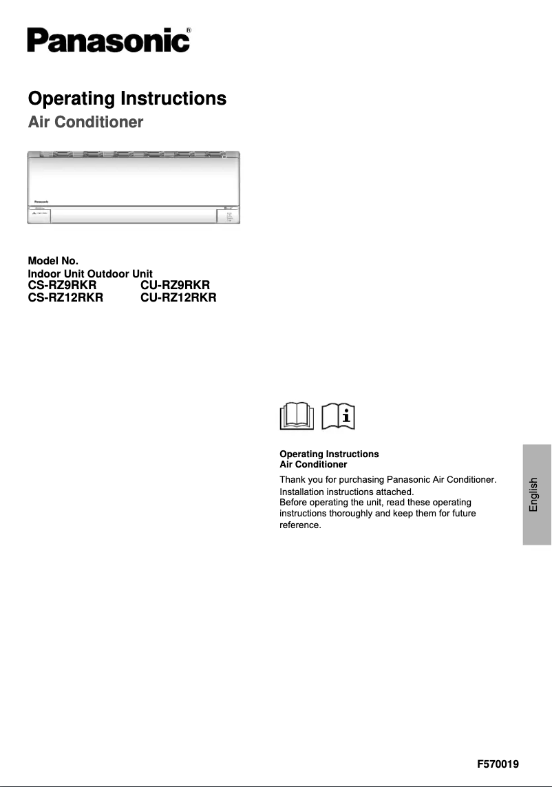 Página 1 del manual Manual de usuario Panasonic CU-RZ9RKR