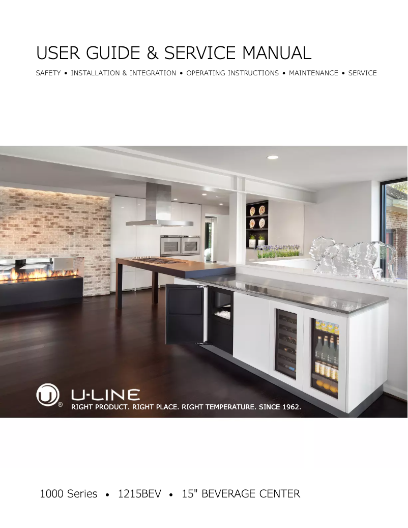 Page 1 de la notice Manuel utilisateur U-Line U-1215BEVINT-00A