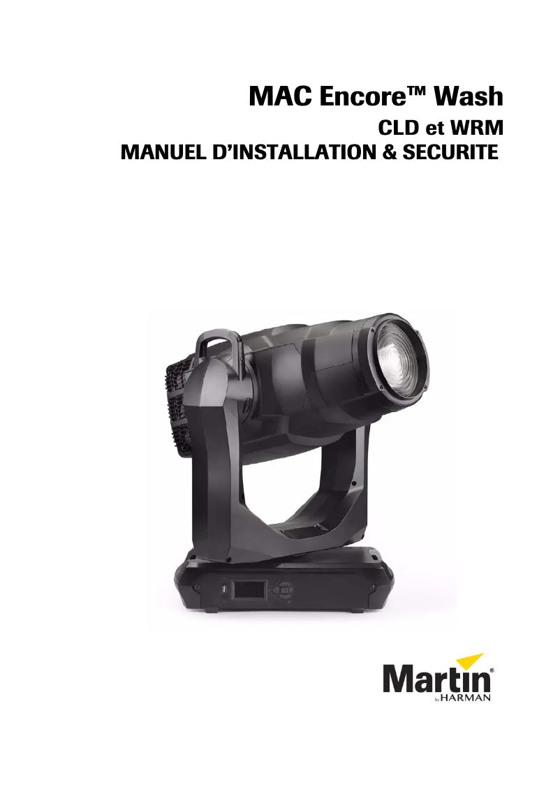 Page 1 de la notice Guide d'installation Martin MAC Encore Wash CLD