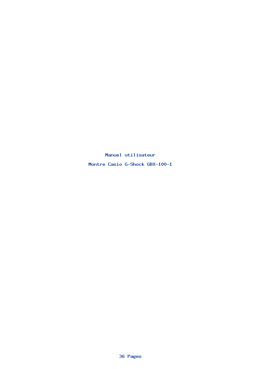 Page 1 de la notice Manuel utilisateur Casio G-Shock GBX-100-1