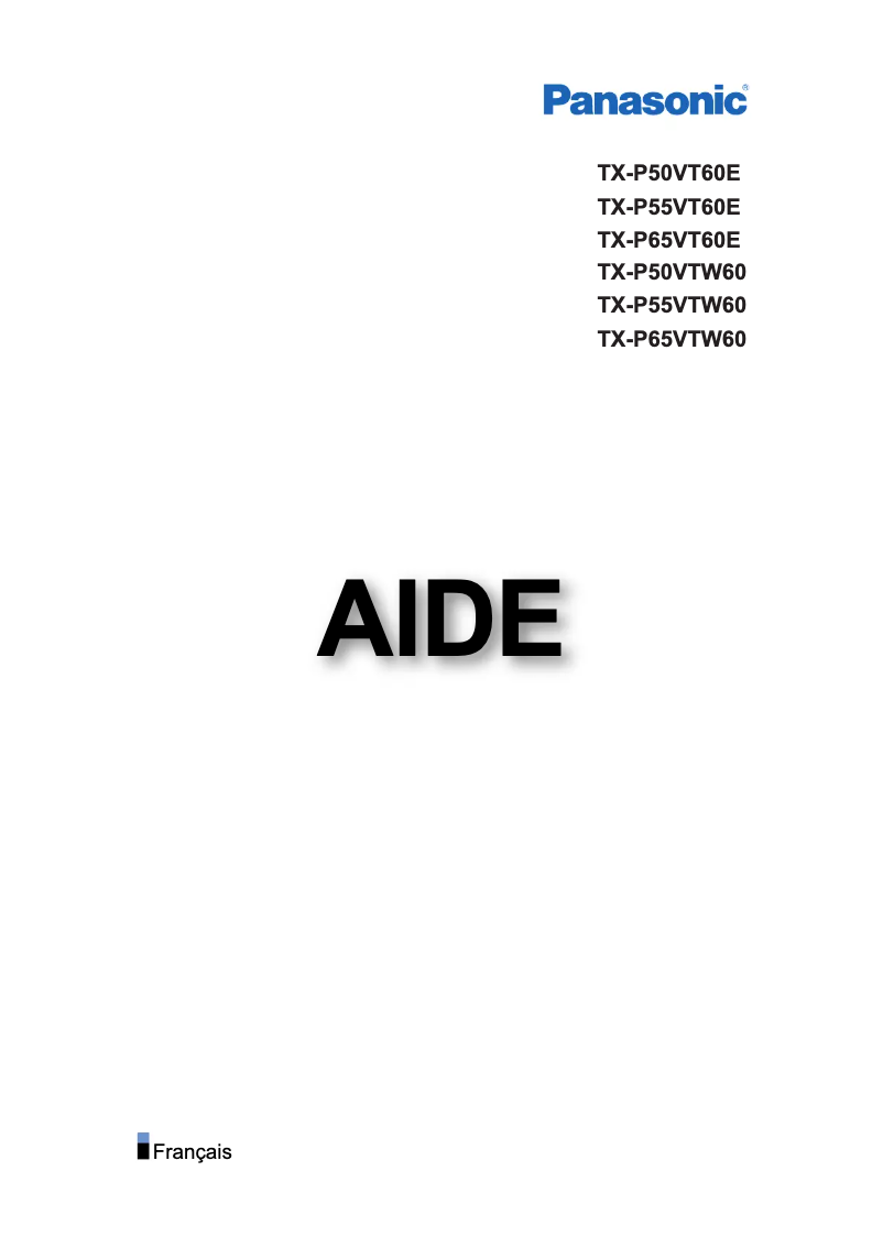 Page 1 de la notice Manuel utilisateur Panasonic Viera TX-P65VT60E