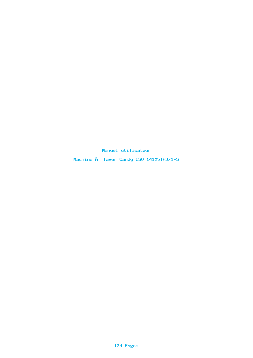 Page 1 de la notice Manuel utilisateur Candy CSO 14105TR3/1-S
