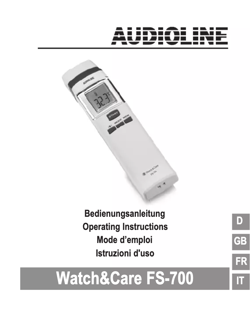 Page 1 de la notice Manuel utilisateur Audioline Watch & Care FS-700