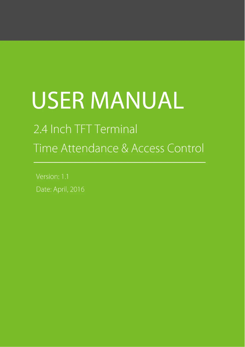 Page 1 of the manual User Manual ZKTeco F18