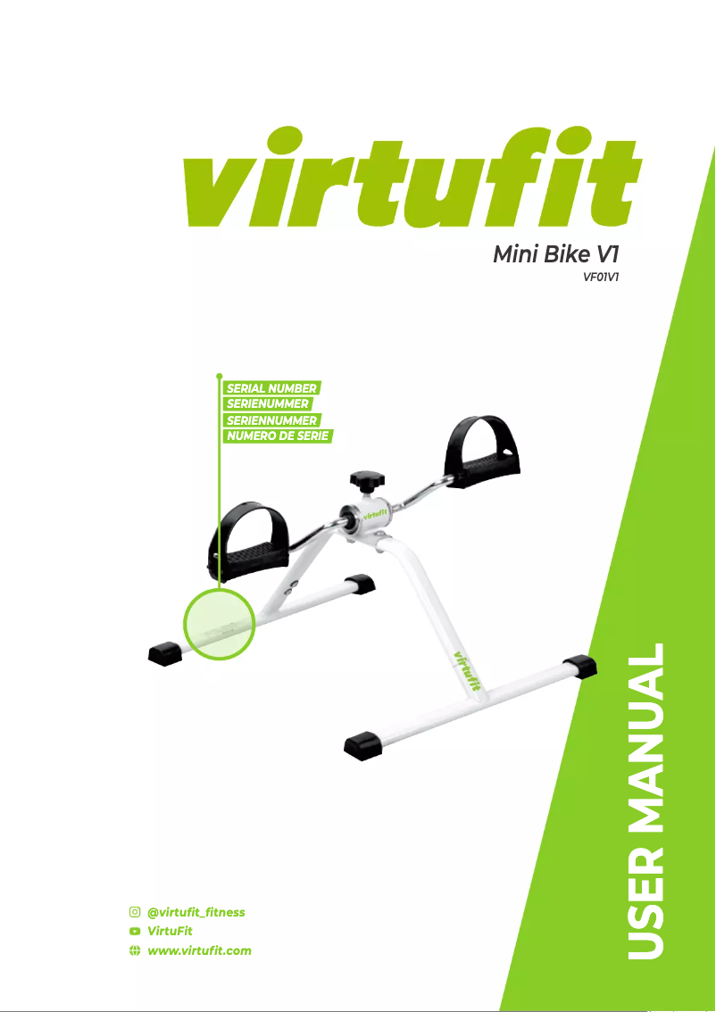 Page 1 de la notice Manuel utilisateur VirtuFit V1 Mini bike