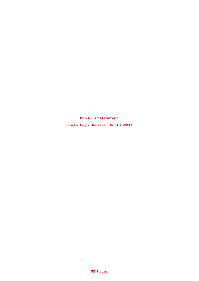 Page 1 de la notice Manuel utilisateur Lego Jurassic World 76965