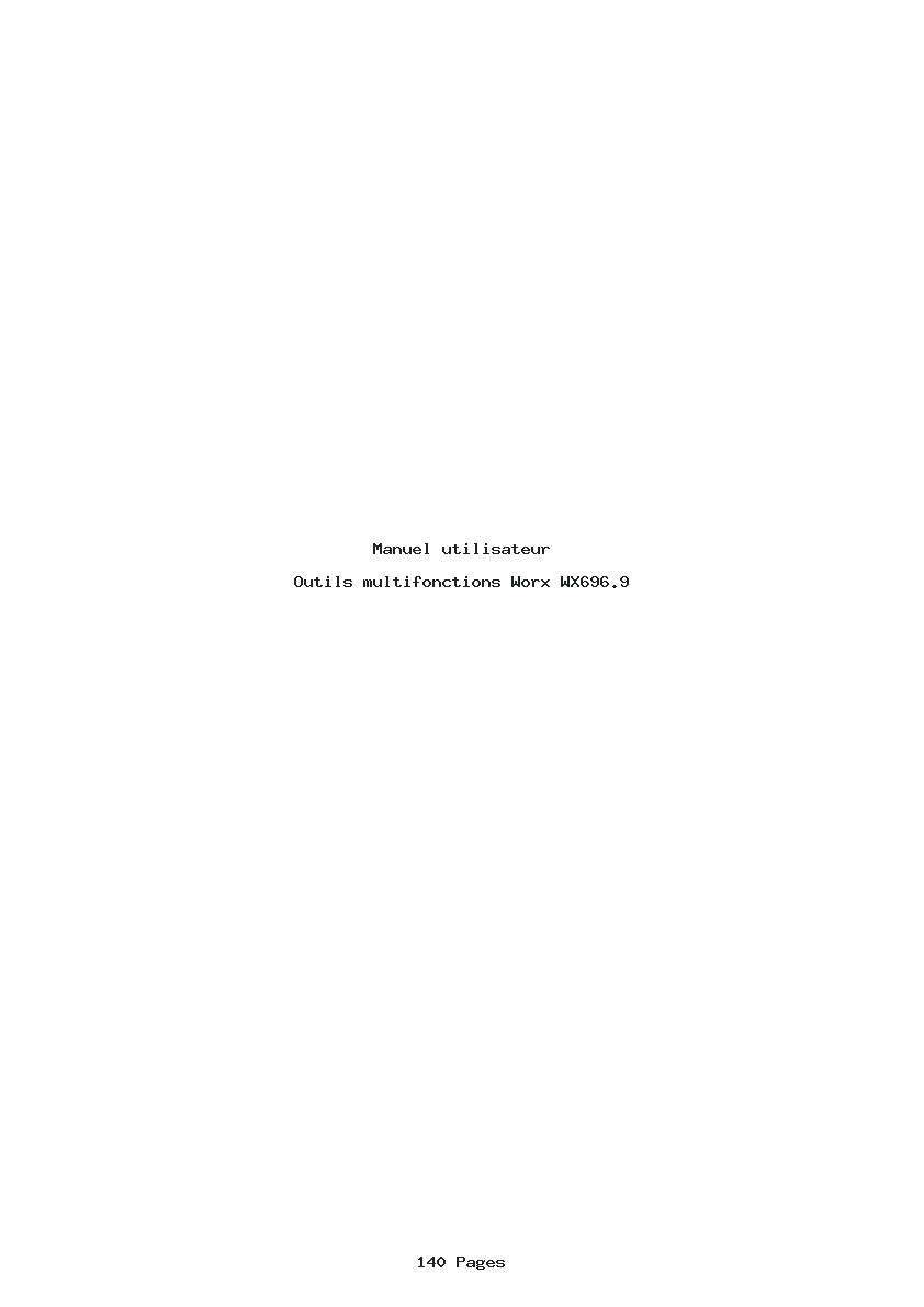 Page 1 de la notice Manuel utilisateur Worx WX696.9