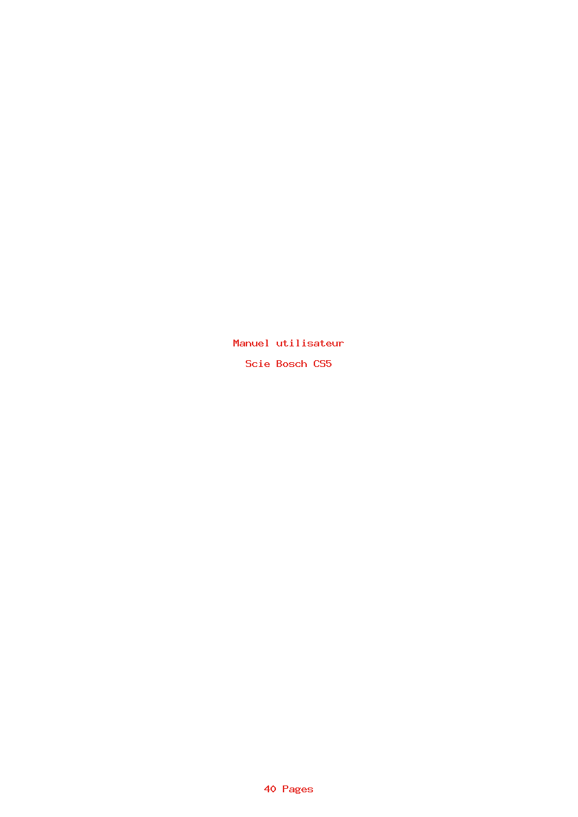 Page 1 de la notice Manuel utilisateur Bosch CS5