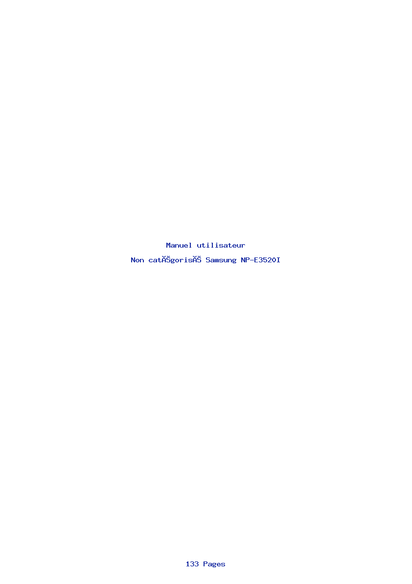 Page 1 de la notice Manuel utilisateur Samsung NP-E3520I