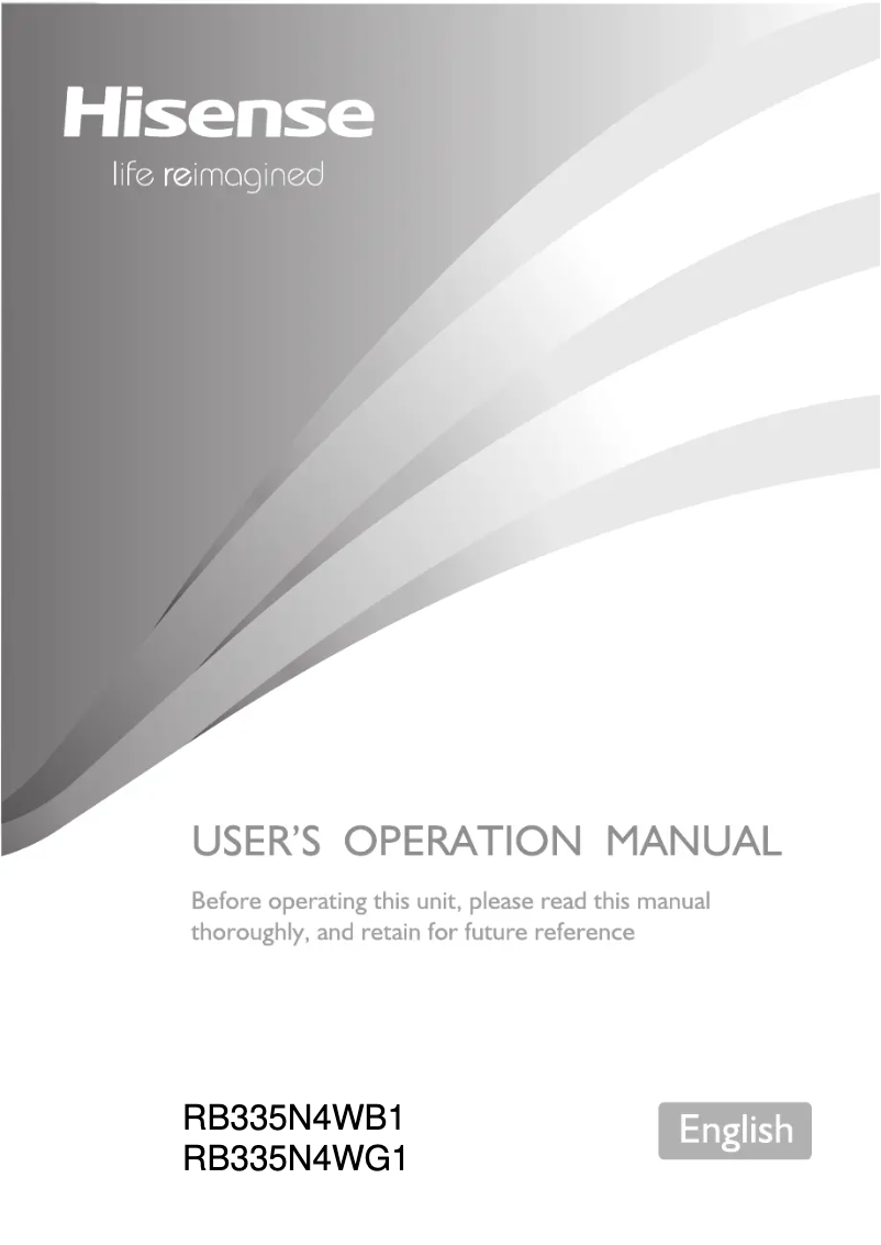 Page 1 of the manual User Manual Hisense RB335N4WG1