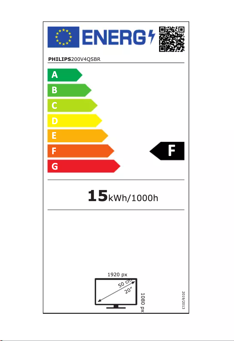 Page n°1 - Label énergétique Philips 200V4QSBR