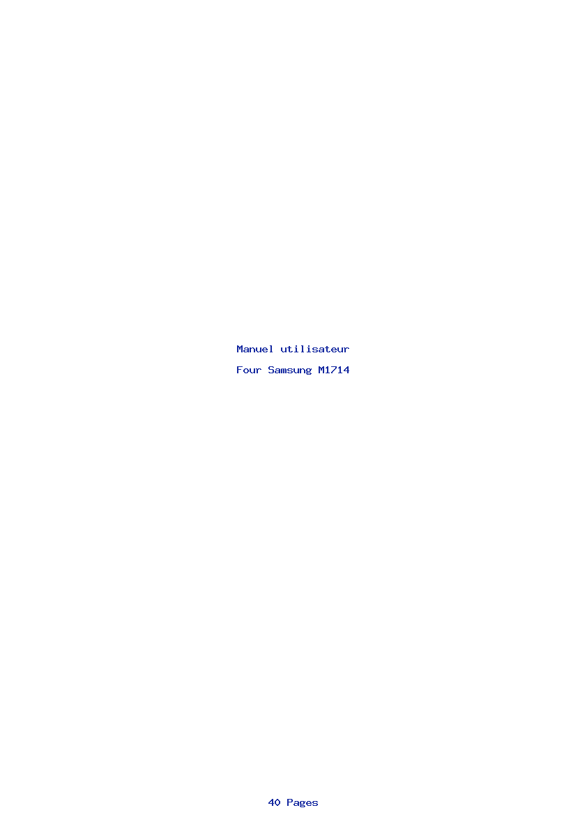 Page 1 de la notice Manuel utilisateur Samsung M1714