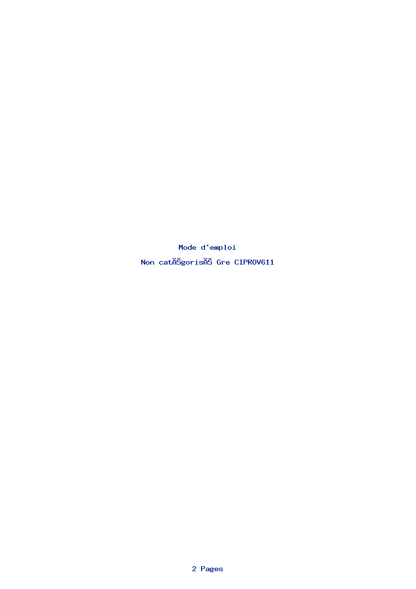 Page 1 de la notice Mode d'emploi Gre CIPROV611