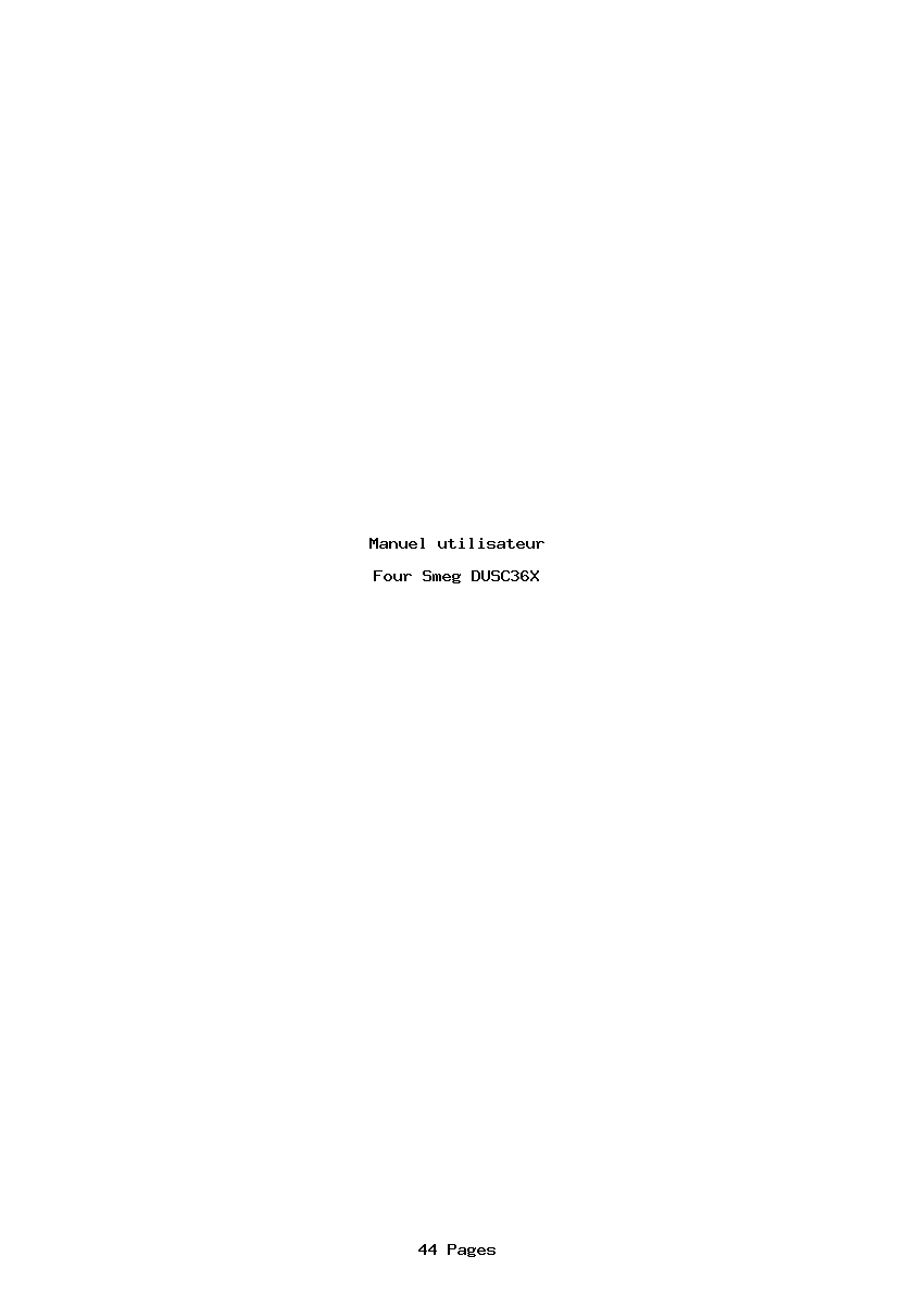 Page 1 de la notice Manuel utilisateur Smeg DUSC36X