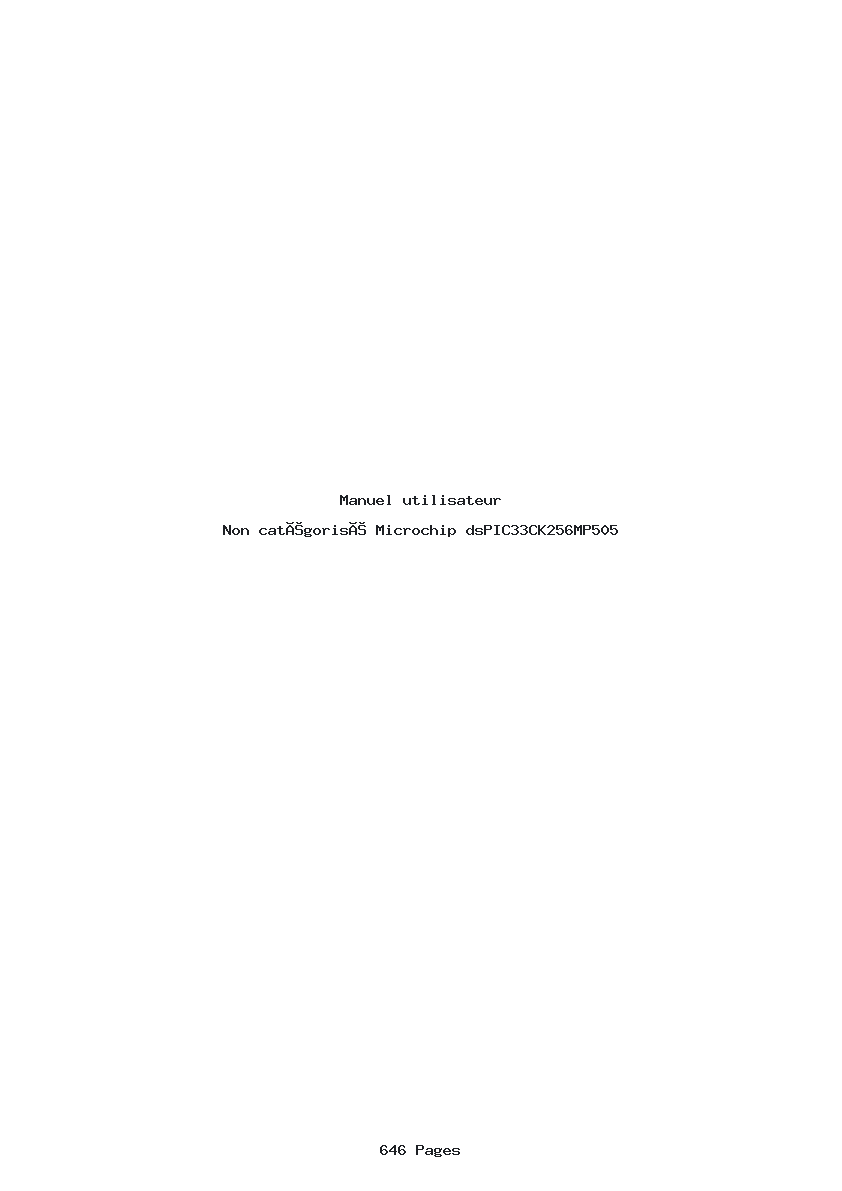 Page 1 de la notice Manuel utilisateur Microchip dsPIC33CK256MP505