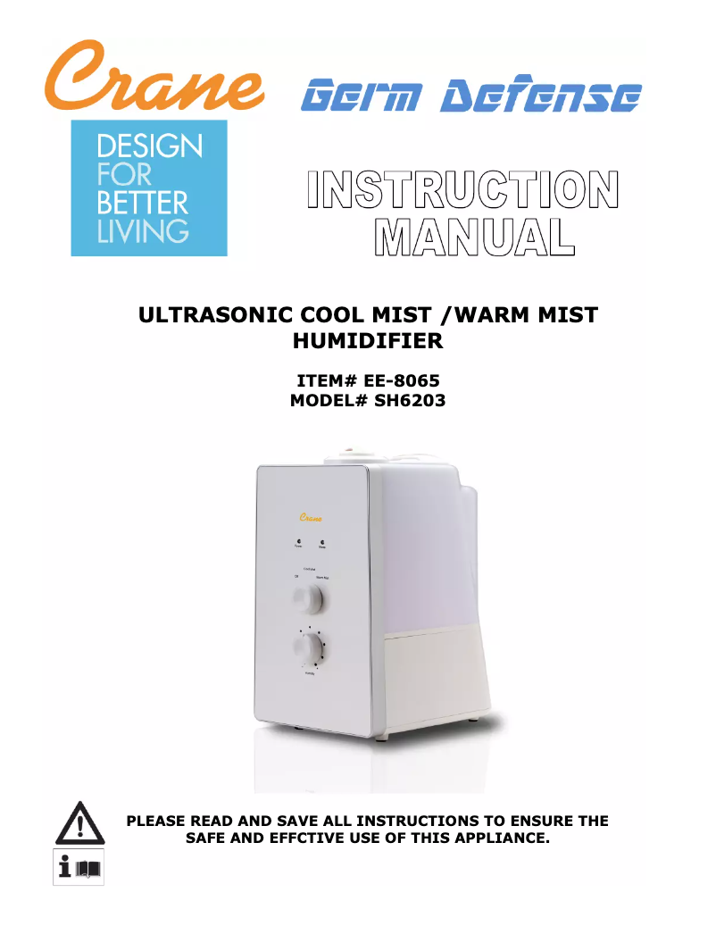 Page 1 de la notice Manuel utilisateur Crane EE-8065