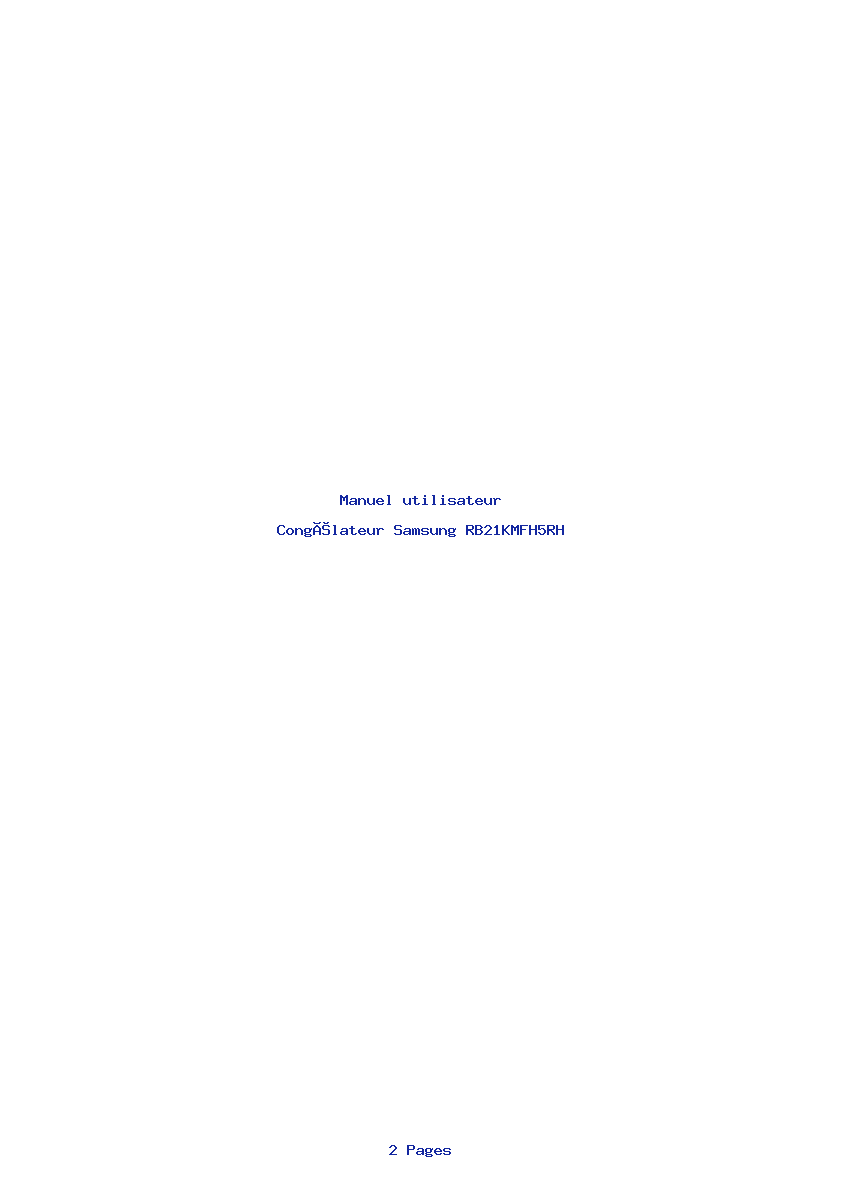 Page 1 de la notice Manuel utilisateur Samsung RB21KMFH5RH