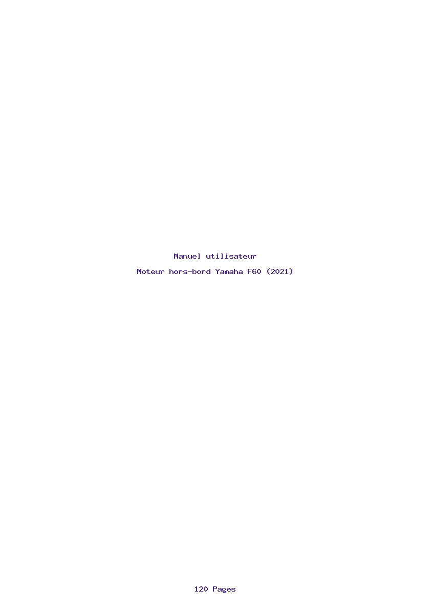 Page 1 de la notice Manuel utilisateur Yamaha F60 (2021)