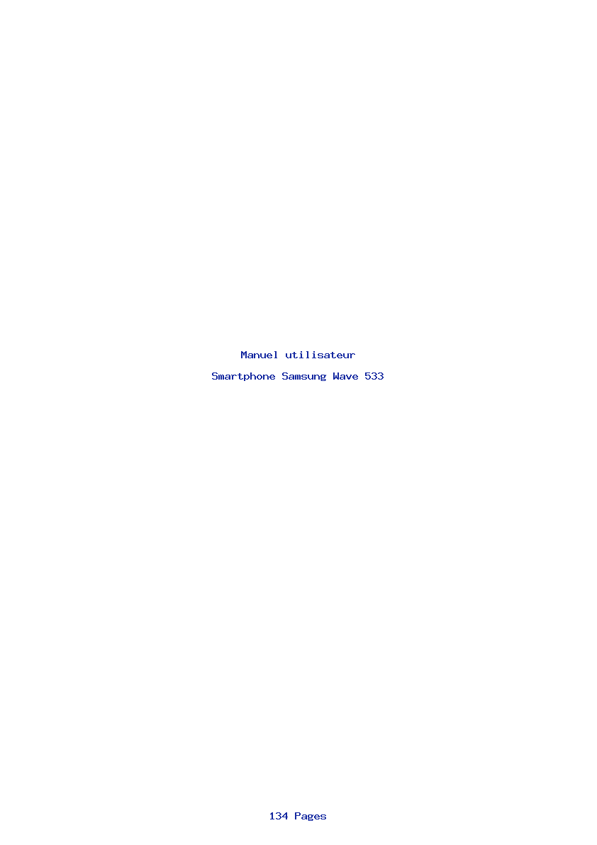 Page 1 de la notice Manuel utilisateur Samsung Wave 533