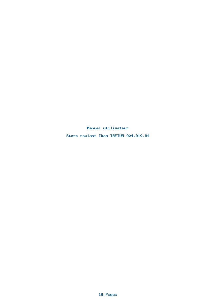 Page 1 de la notice Manuel utilisateur Ikea TRETUR 904.910.94