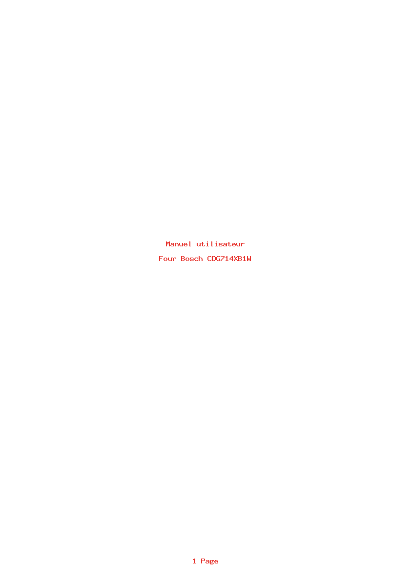 Page 1 de la notice Manuel utilisateur Bosch CDG714XB1W