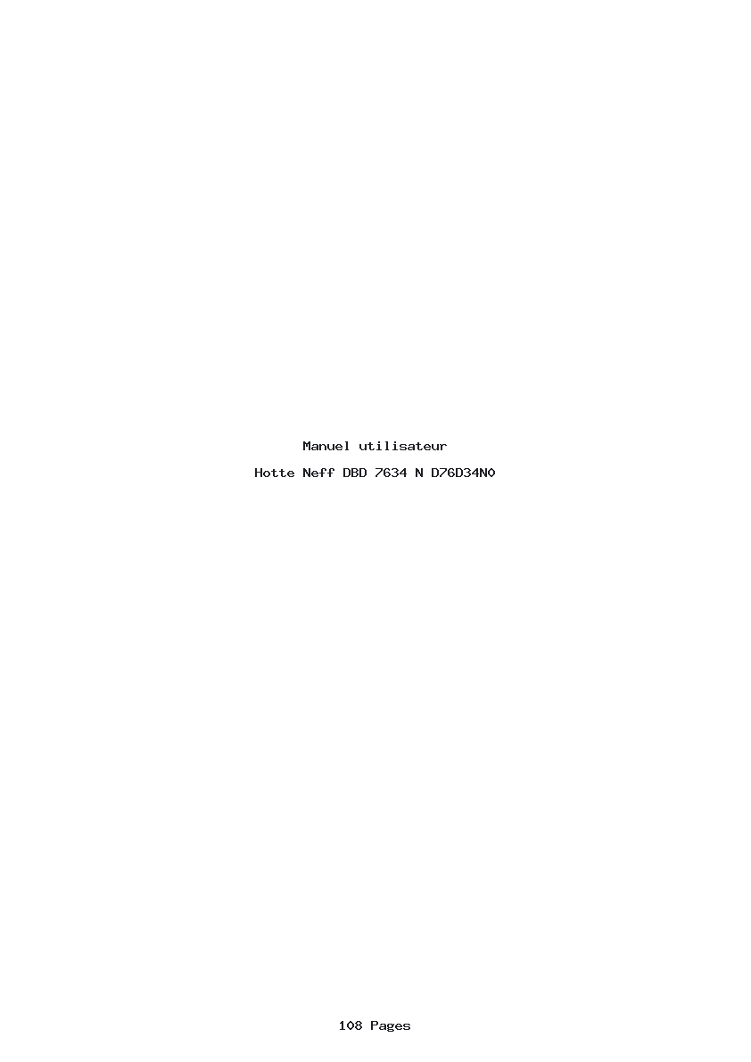 Page 1 de la notice Manuel utilisateur Neff DBD 7634 N D76D34N0