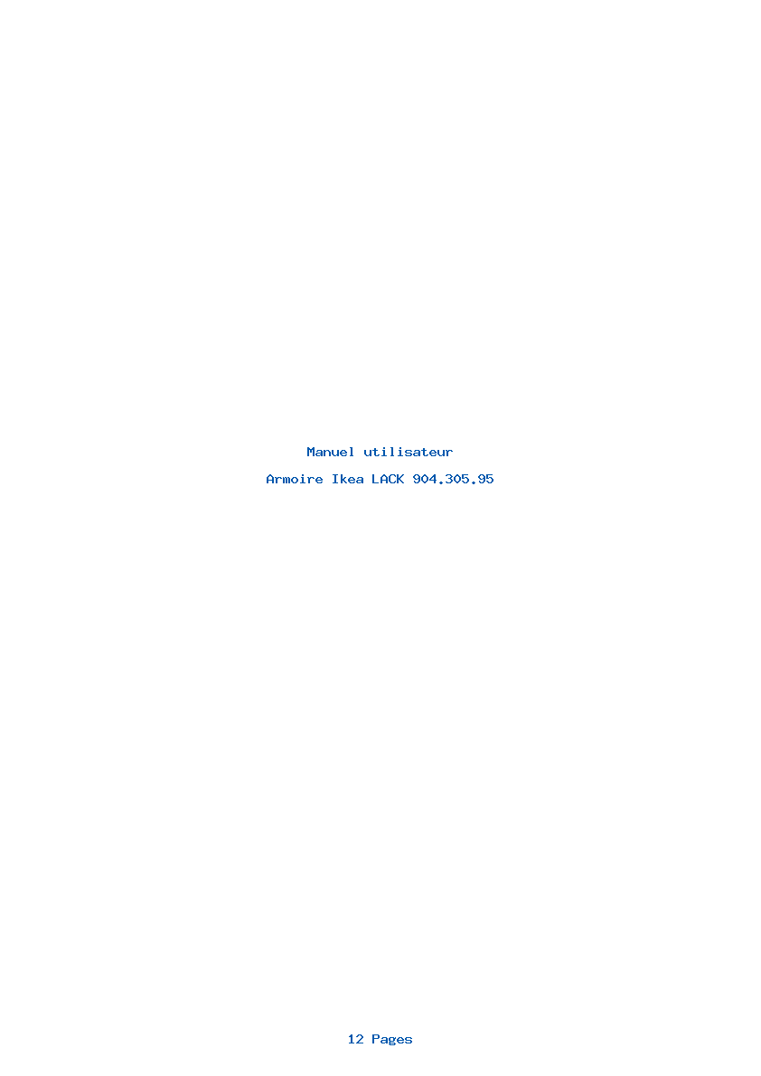 Page 1 de la notice Manuel utilisateur Ikea LACK 904.305.95